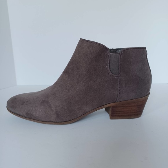 Circus Sam Edelman Size 9.5 Brown Suede Stacked Heel Bootie Side Zip Elastic - Picture 3 of 9